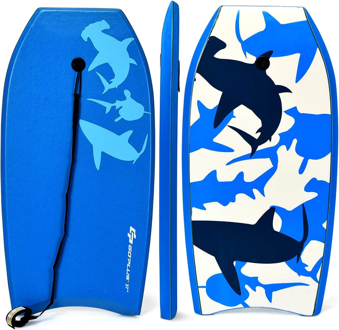 DREAMADE Bodyboard, Sup-Board, Schwimmboard, Schwimmbrett, Surfbrett, Surfboard mit Fussriemen Blau,