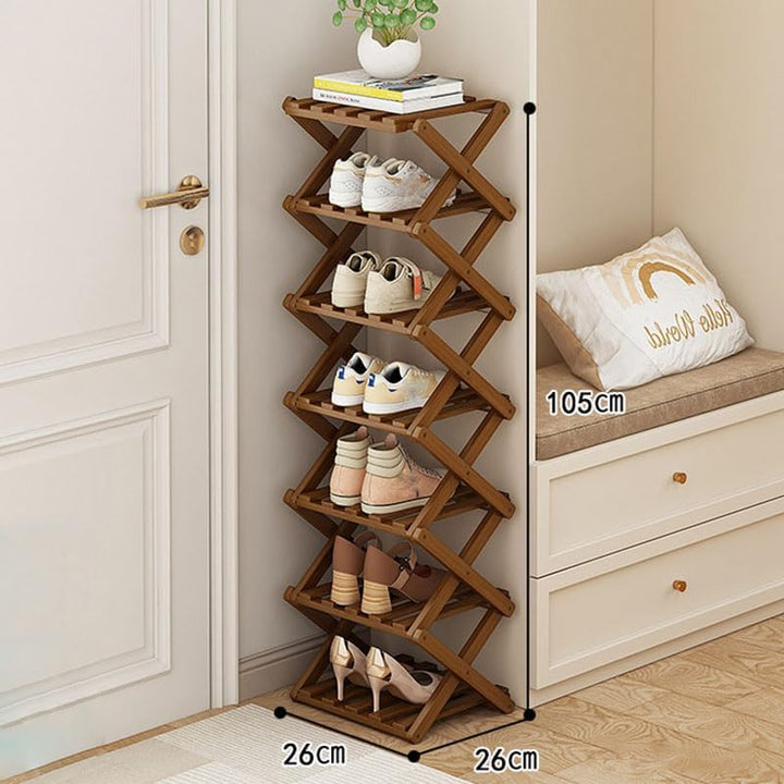 Vertikales Schuhregal Klein, Schuhschrank Hoch für Schlafzimmer, Wohnzimmer | Mehrschichtiges Schuhs