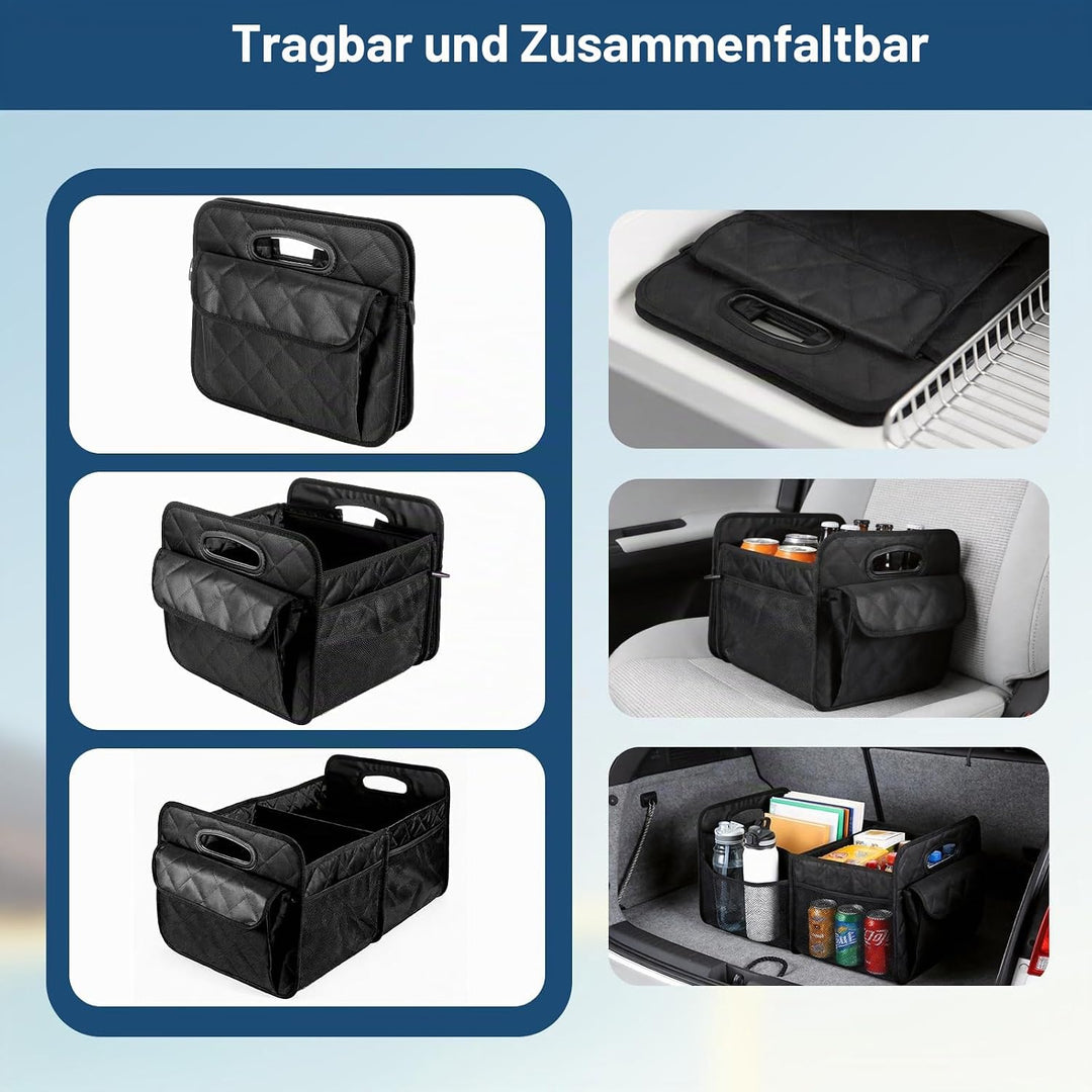 Kofferraum Organizer – 50L Faltbarer Autos Kofferraumtasche mit 7 Taschen, 840D Oxford-Stoff- und Ba