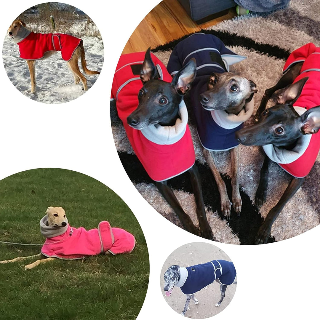 Geyecete Fleece Hundemantel Pullover Windhunde,Whippet winterjacken ,Verstellbaren Hundeweste,kleidu