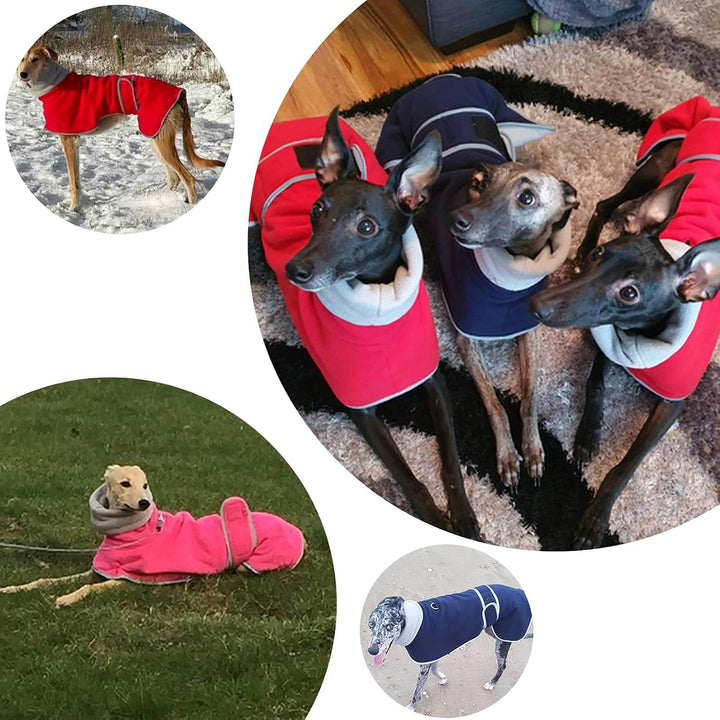 Geyecete Fleece Hundemantel Pullover Windhunde,Whippet winterjacken ,Verstellbaren Hundeweste,kleidu