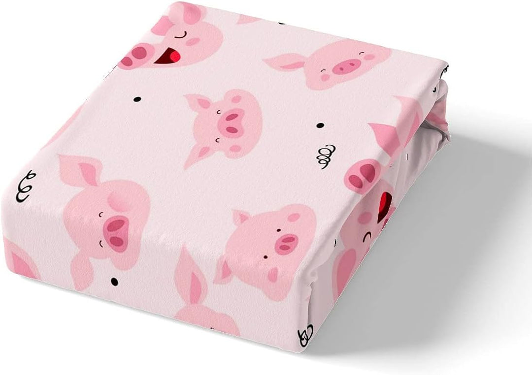 Kinder Niedlich Schwein Bettwäsche Set 135x200cm Rosa Schwein Betten Set KleinKarikatur Schön Schwei
