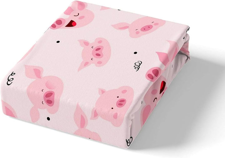 Kinder Niedlich Schwein Bettwäsche Set 135x200cm Rosa Schwein Betten Set KleinKarikatur Schön Schwei