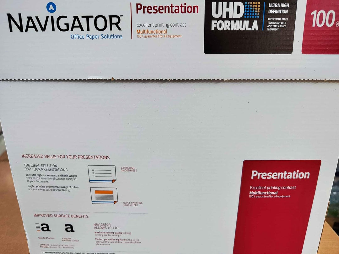 Igepa Navigator Presentation Kopierpapier A4 100g weiss sehr hohe Weisse, 5x500 Blatt (2500 Blatt) S