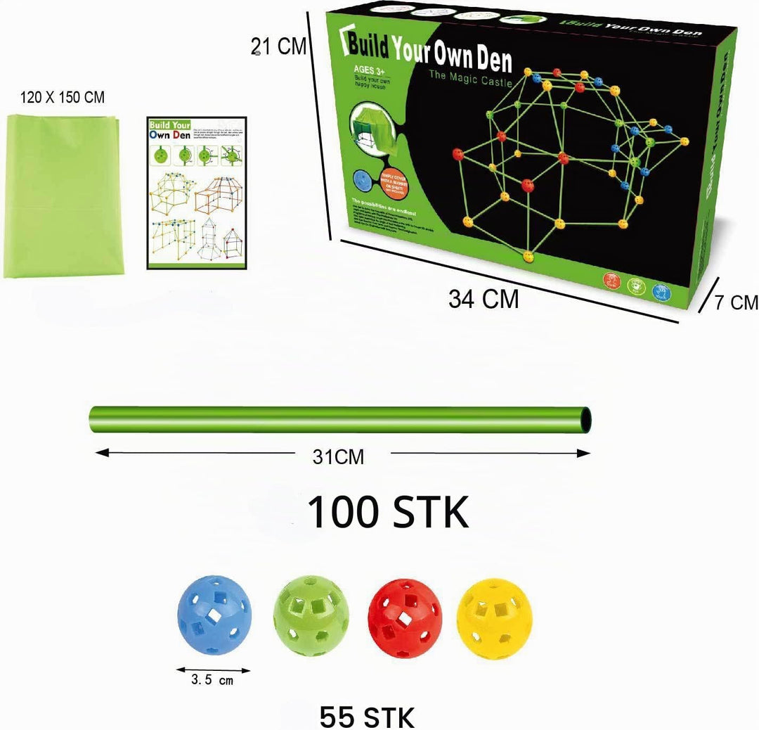 TLHWIN Kinder Fort Bausätze Lernspielzeug Burgen Bauen Tunnel Zelt Raketenturm Spielzeugsets Indoor
