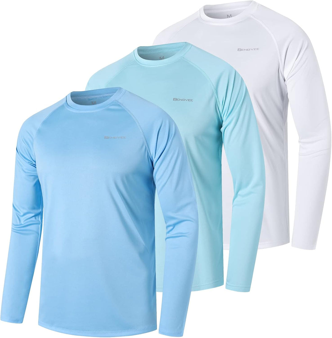 ZENGVEE 3er Pack Rashguard Herren, UPF 50+ UV Schutz Shirt Herren Schnelltrocknend Leicht Atmungsakt