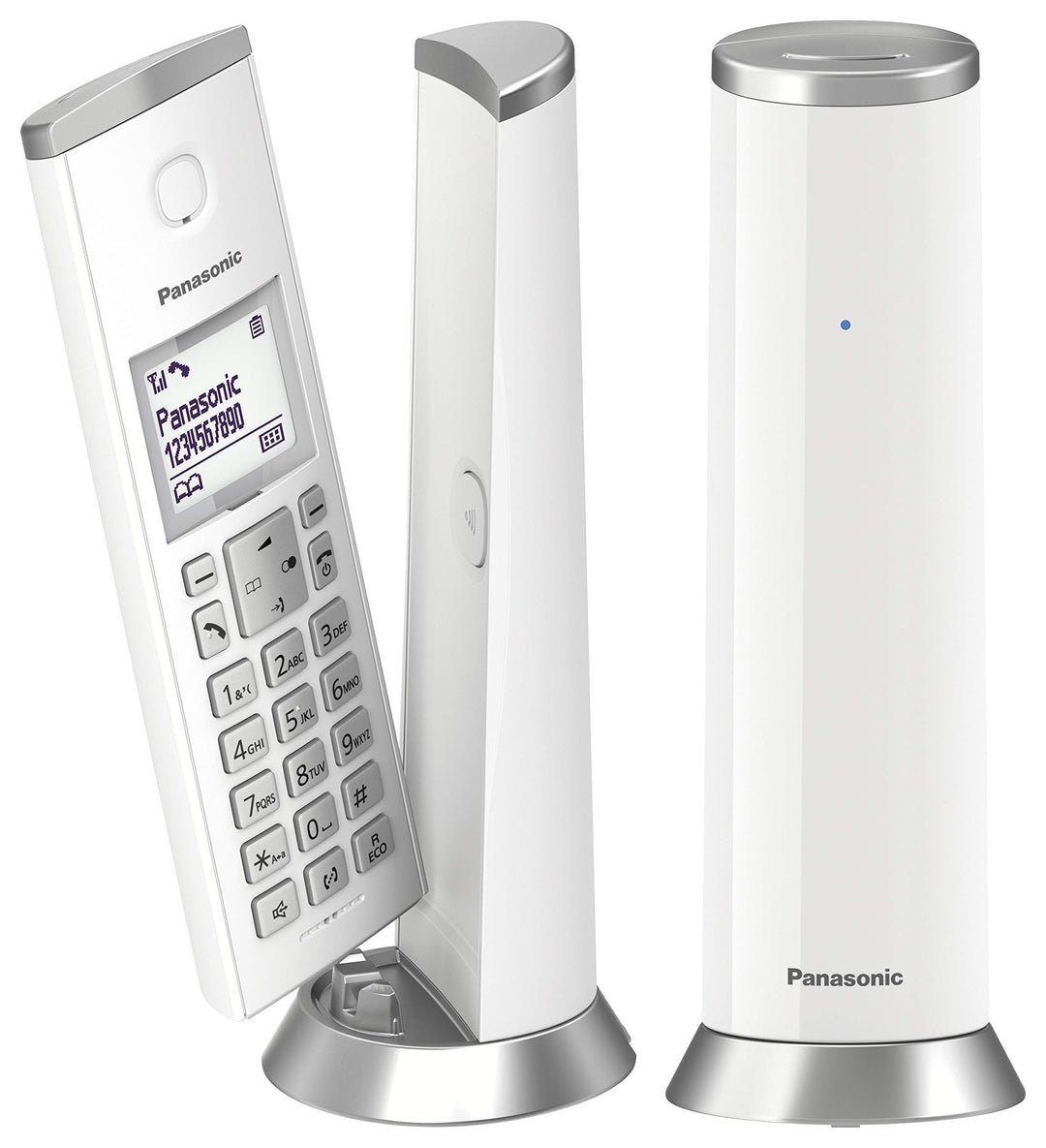 Panasonic KX-TGK212JTW Schnurloses DECT-Telefon mit 1,5 Zoll LCD-Hintergrundbeleuchtung, weisse Klin