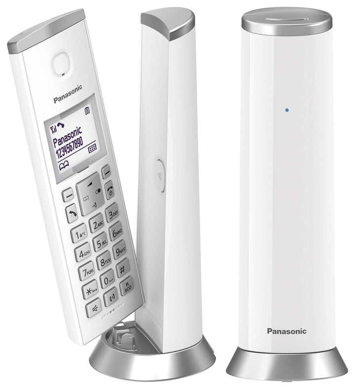 Panasonic KX-TGK212JTW Schnurloses DECT-Telefon mit 1,5 Zoll LCD-Hintergrundbeleuchtung, weisse Klin