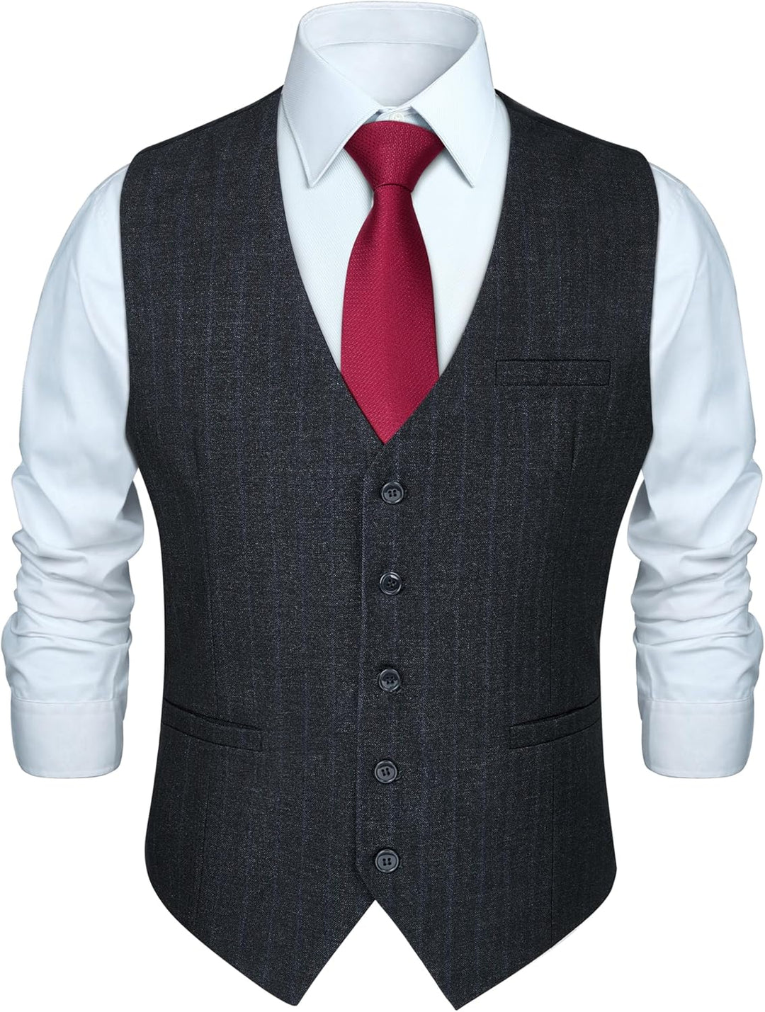 HISDERN Karierte Weste Herren Formale Klassische Weste Baumwolle Hochzeit Hahnentritt Anzugweste XS