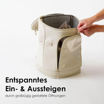 LucyBalu® HOP-ON Premium Katzenrucksack mit Fenster | Katzentransporttasche | Katzenbox | Katzen Tra