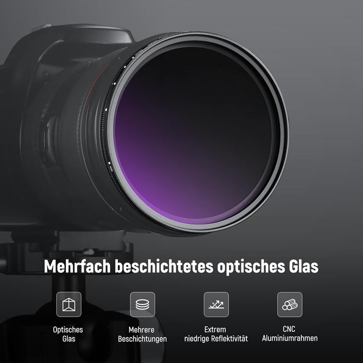 NEEWER 67mm ND2-32 (1-5 Stops) Variabler ND Filter Graufilter mit Objektivdeckel Reinigungstuch, Prä