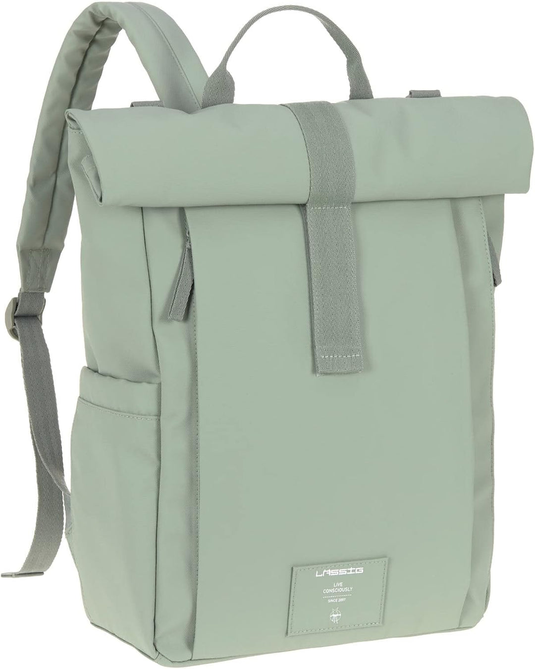 LÄSSIG Baby Wickelrucksack Wickeltasche Rucksack mit Wickelunterlage, Kinderwagenbefestigung, Flasch
