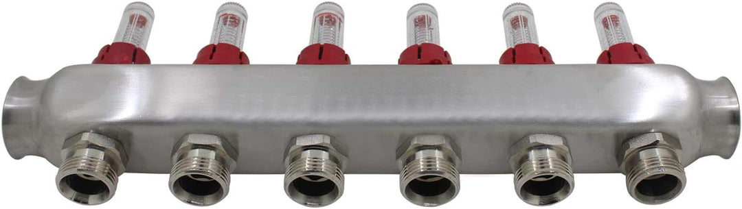 Heizkreisverteiler 2 3 4 5 6 7 8 9 10 11 12 heizkreise mit durchflussmesser durchflussanzeiger fussb