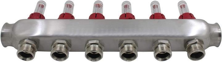 Heizkreisverteiler 2 3 4 5 6 7 8 9 10 11 12 heizkreise mit durchflussmesser durchflussanzeiger fussb