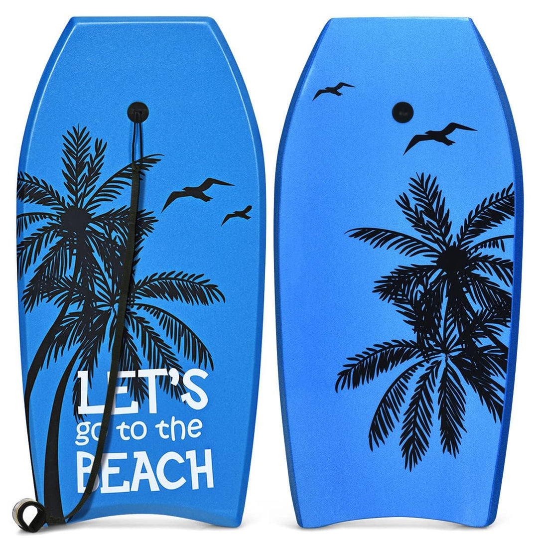 GYMAX Surfbrett 105 x 51 cm, Schwimmbrett mit Zugseil, max. Belastung: 85 kg, Bodyboard Surfboard mi