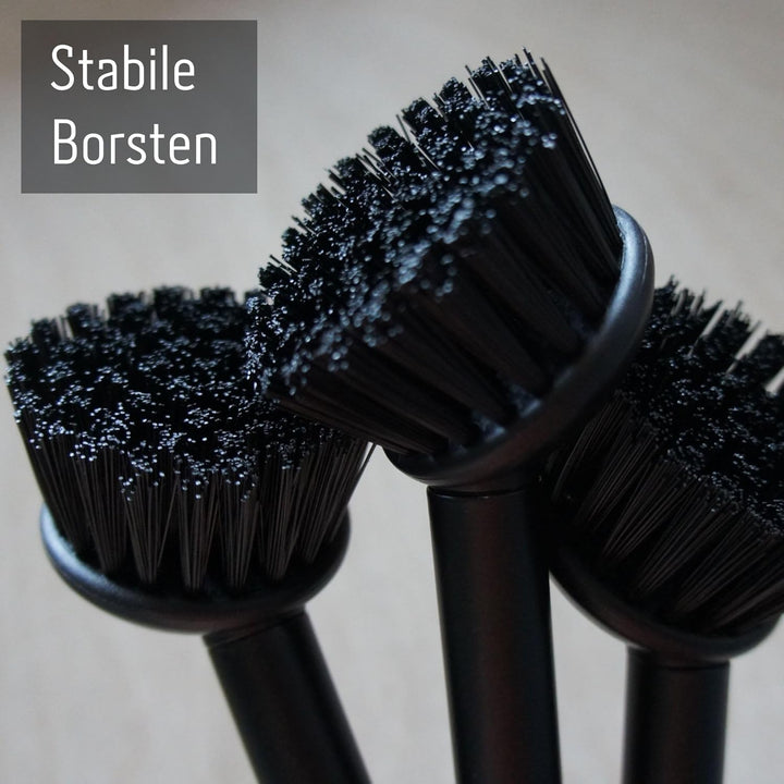 Spülbürste schwarz, Spülbürsten Set (3 STK), 21 cm, Design Küchenbürste Küche und Bad, Abwaschbürste