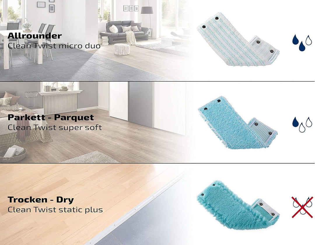 Leifheit Wischbezug CLEAN TWIST super soft 2er Set für Bodenwischer Twist, Wischbezug mit spezieller
