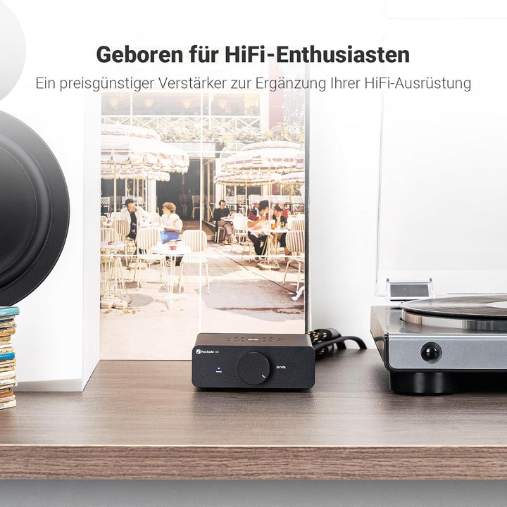 Fosi Audio V3 Mini Verstärker, 300Wx2 Stereo Verstärker Hifi mit TPA3255 Amp Chip & Austauschbare Op