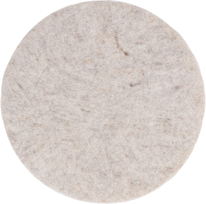 myfelt Flache Filz-Sitzauflage/Stuhlauflage - Béla - rund, 36 cm, Beige Beige Meliert, Beige Meliert