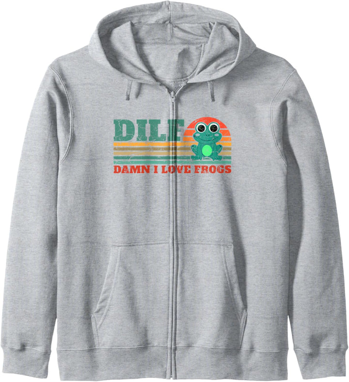 DILF-Damn I Love Frogs Funny Saying Frog-Amphibian Lovers Kapuzenjacke