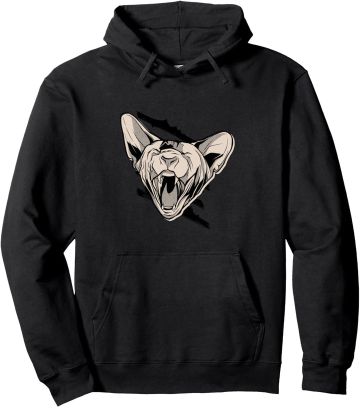 Verärgerte Sphynx Katze für Nacktkatzen Freunde Pullover Hoodie