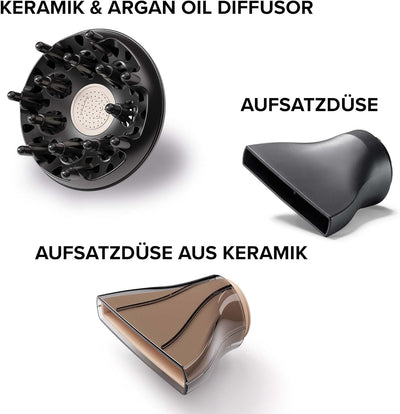 Bellissima Ceramic&Argan Oil, professioneller Haartrockner, Keramiktechnologie und Arganöl, Leistung