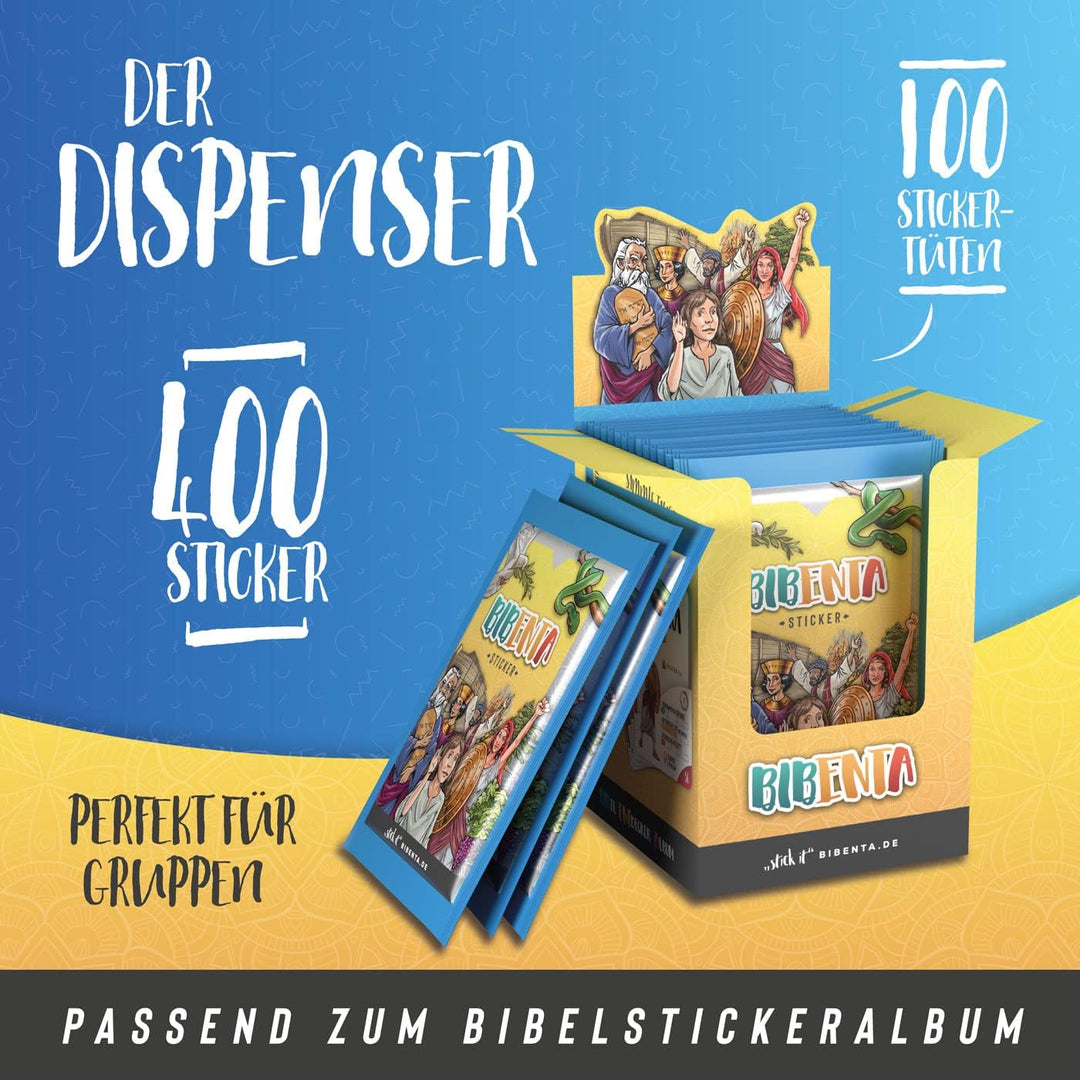 Bibenta Stickertüten Interaktive Kinderbibel (Dispenser 100 Sticketüten Booster), Dispenser 100 Stic
