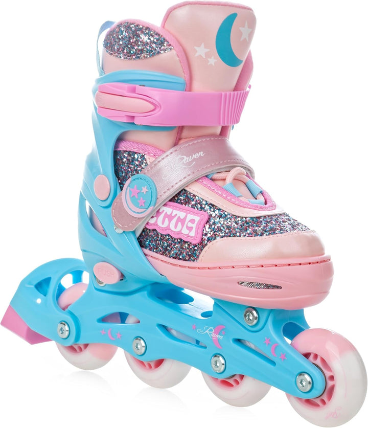 RAVEN Inline Skates Inliner für Kinder Mädchen verstellbar mit LED Leuchtrad