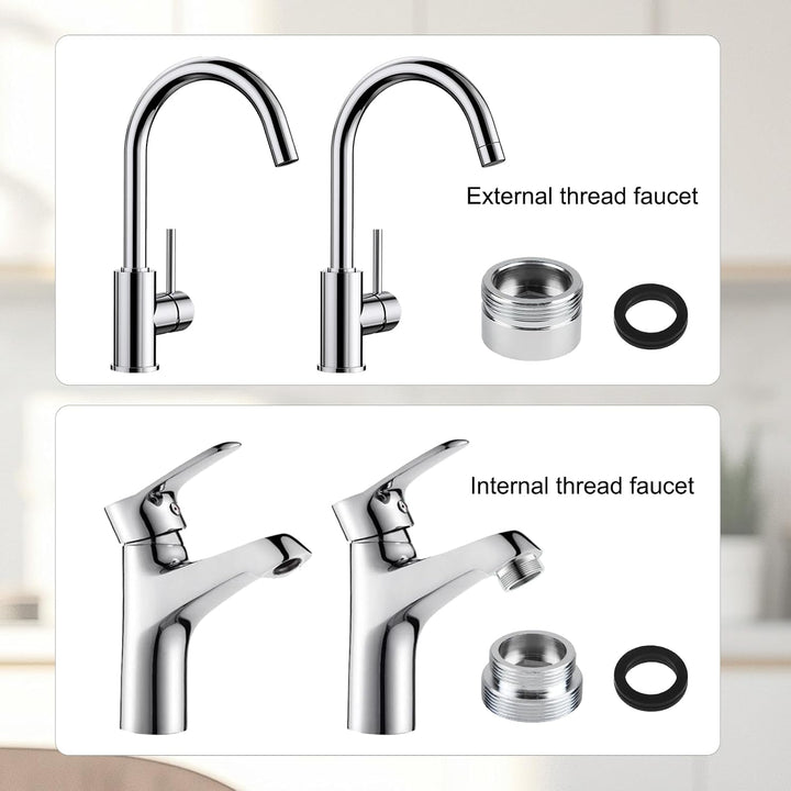 16 Stück Wasserhahn Adapter Set 1/2 Bis 28mm Innengewinde und Aussengewinde Wasserhahn Adapter mit D