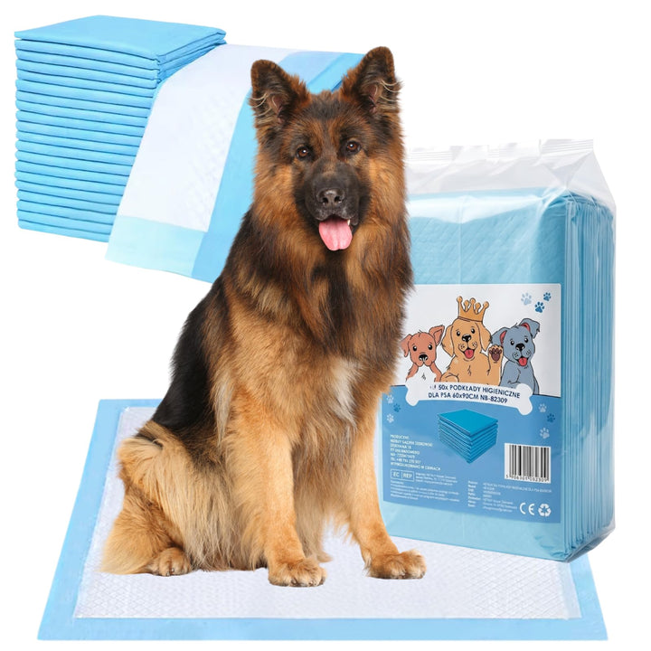 Welpenunterlagen 60x90 cm, Trainingspads für Hunde, 50 Stück, Auslaufsicher und Strapazierfähig mit