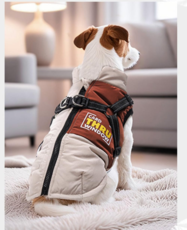 Hundemantel Winter Hundejacke Haustier Skifahren Kostüm Wasserdicht & Winddicht,Ärmellose Baumwolle