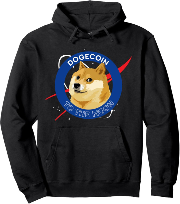 Dogecoin To The Moon - Funny Crypto Meme Pullover Hoodie