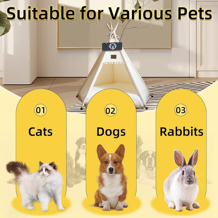 Tipi Zelt fur Katzen und Hunde Haustierzelte Häuser mit Plüschkissen Luxery Hundezelt Katzenzelt Abn