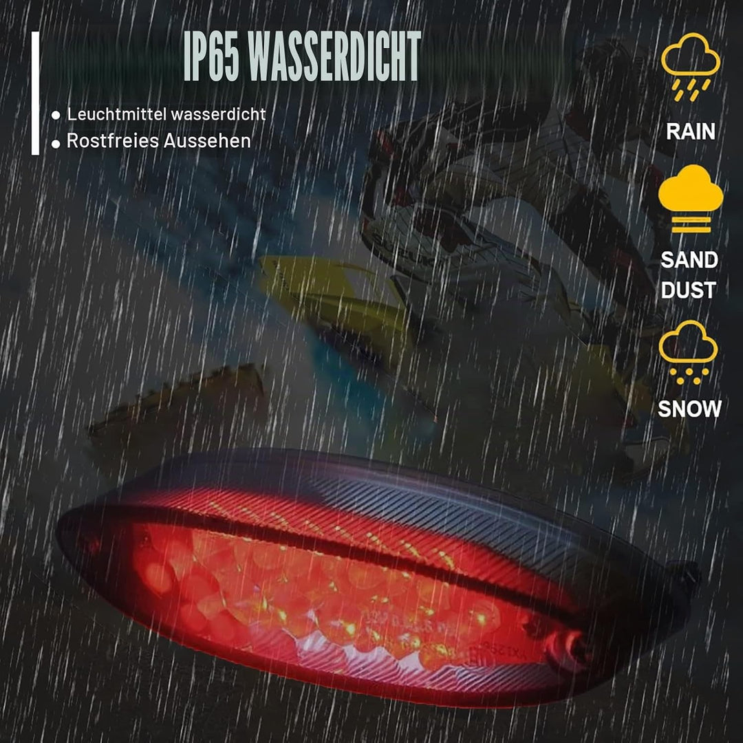 evomosa 28 LED Motorrad ATV Rücklicht Bremsstopp Kennzeichenbeleuchtung für ATV LTZ King Quad Runner