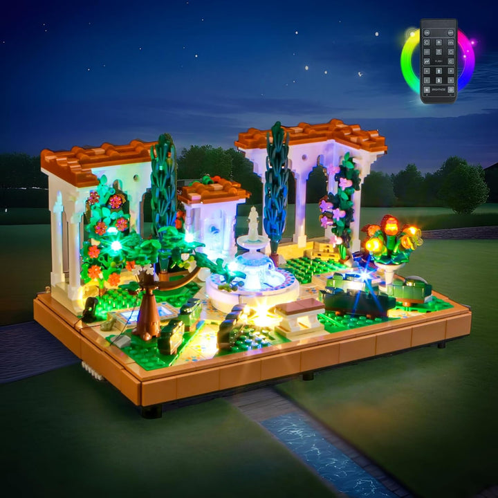 BrickBling Fernbedienung Licht-Kit Kompatibel mit Lego 10359 Fountain Garden (Kein Modell), Led Bele
