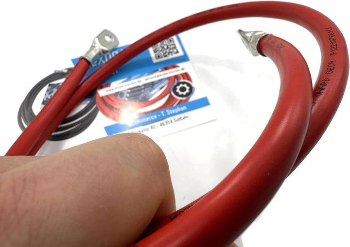 eXODA Batteriekabel 35 mm² 100cm mit M8 Kabelschuhen Rot hohe Flexibilität und Verarbeitungsqualität