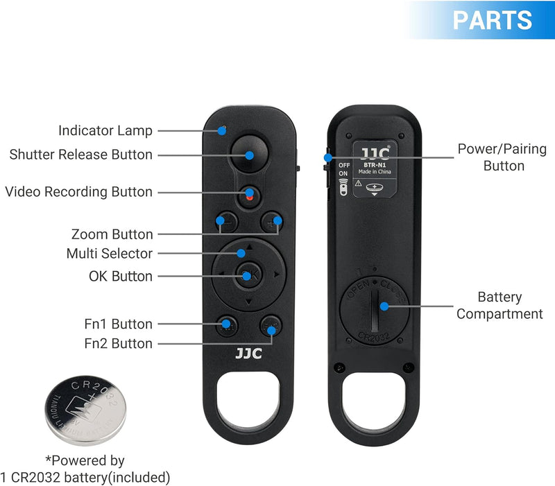 JJC ML-L7 Bluetooth Fernbedienung Kamera Kabellose Fernauslöser für Nikon Z5, Z30 Z6II, Z7II, Z FC Z