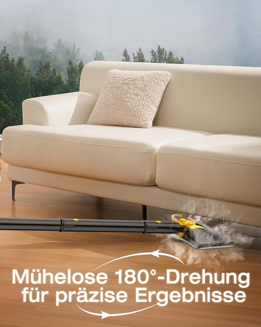 10-in-1 Dampfreiniger mit abnehmbarem Handgerät, 350ml Tank, 10s Aufheizzeit, 248°F (120°C) Dampf, 2