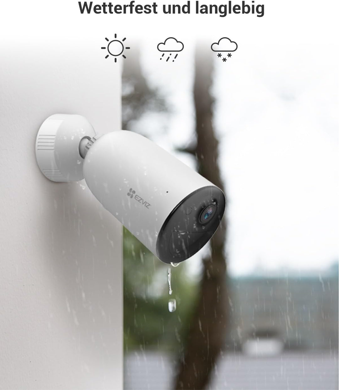 EZVIZ 3MP Akku Überwachungskamera, kabellose WLAN 6 IP Aussenkamera mit AOV-Modus, KI Personen-/Fahr