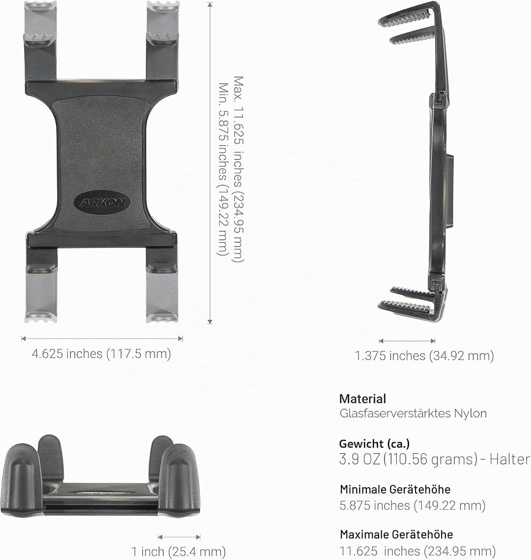 Arkon – Halterung für Autositzschiene oder Boden-Tablethalterung mit 56 cm langem Arm für iPad Pro,