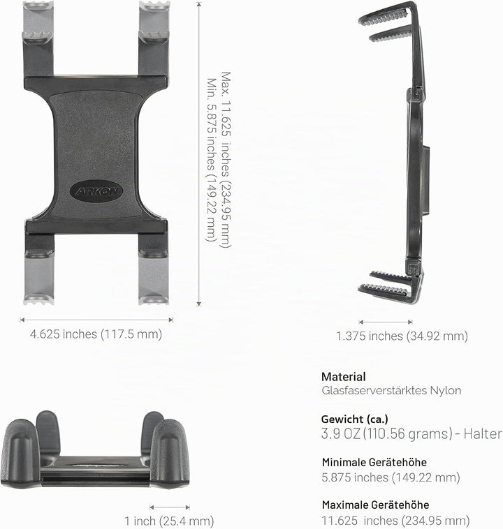 Arkon – Halterung für Autositzschiene oder Boden-Tablethalterung mit 56 cm langem Arm für iPad Pro,