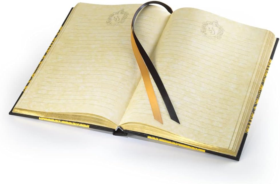 The Noble Collection Harry Potter Premium Notizbuch Hufflepuff Wappen gelb, Hardcover, gebunden, mit