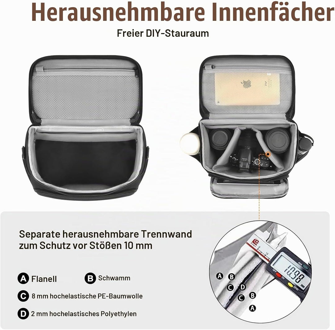 Cwatcun Kameratasche Spiegelreflex Kamera Tasche, wasserdichte Fototasche für Spiegelreflexkameras f