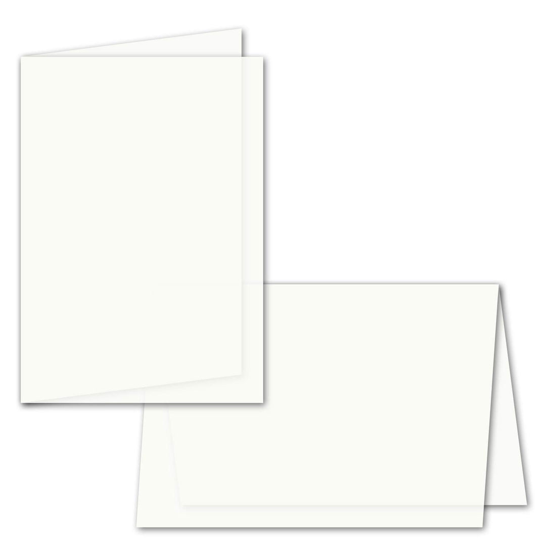 100x faltbares Einlege-Papier für B6 Doppelkarten - transparent-weiss - 163 x 224 mm (112 x 163 mm g