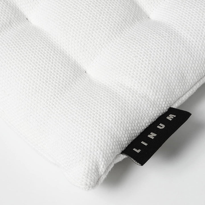 Linum Pepper Elegantes Sitzkissen 40x40 cm, 100% Baumwolle, Maschinenwaschbar, Weiss 40x40cm weiss,