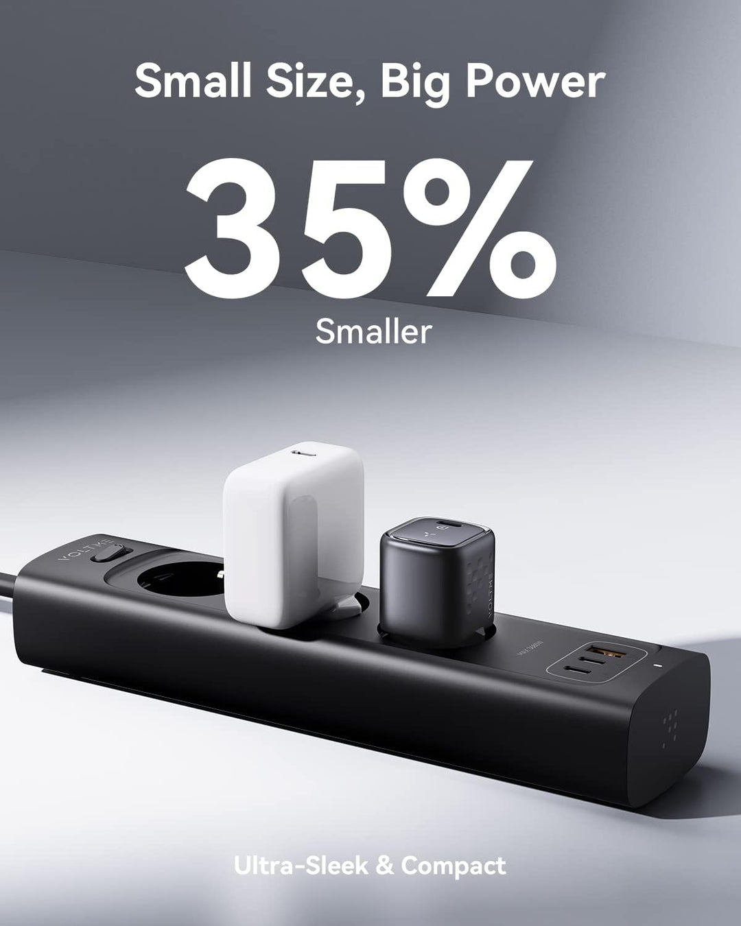 VOLTME 30W USB C Ladegerät GaN 2-Pack Schwarz, Kompaktes Adapter Netzteil USB-C Ausgang Schnellladun