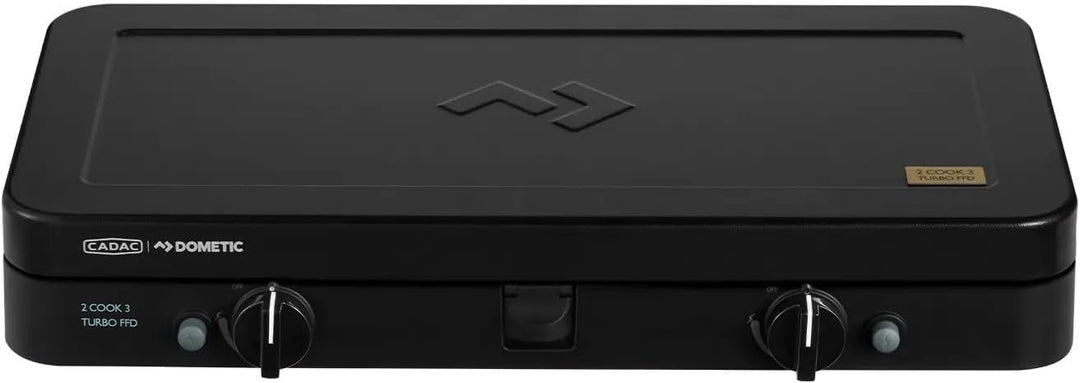 CADAC - 2 Cook 3 Turbo Stove + Camping-Kochbuch - Gas Tischgrill mit 2 Brennern + Rezeptbuch - Outdo