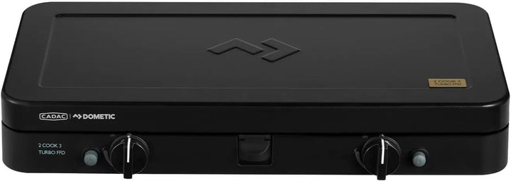 CADAC - 2 Cook 3 Turbo Stove + Camping-Kochbuch - Gas Tischgrill mit 2 Brennern + Rezeptbuch - Outdo