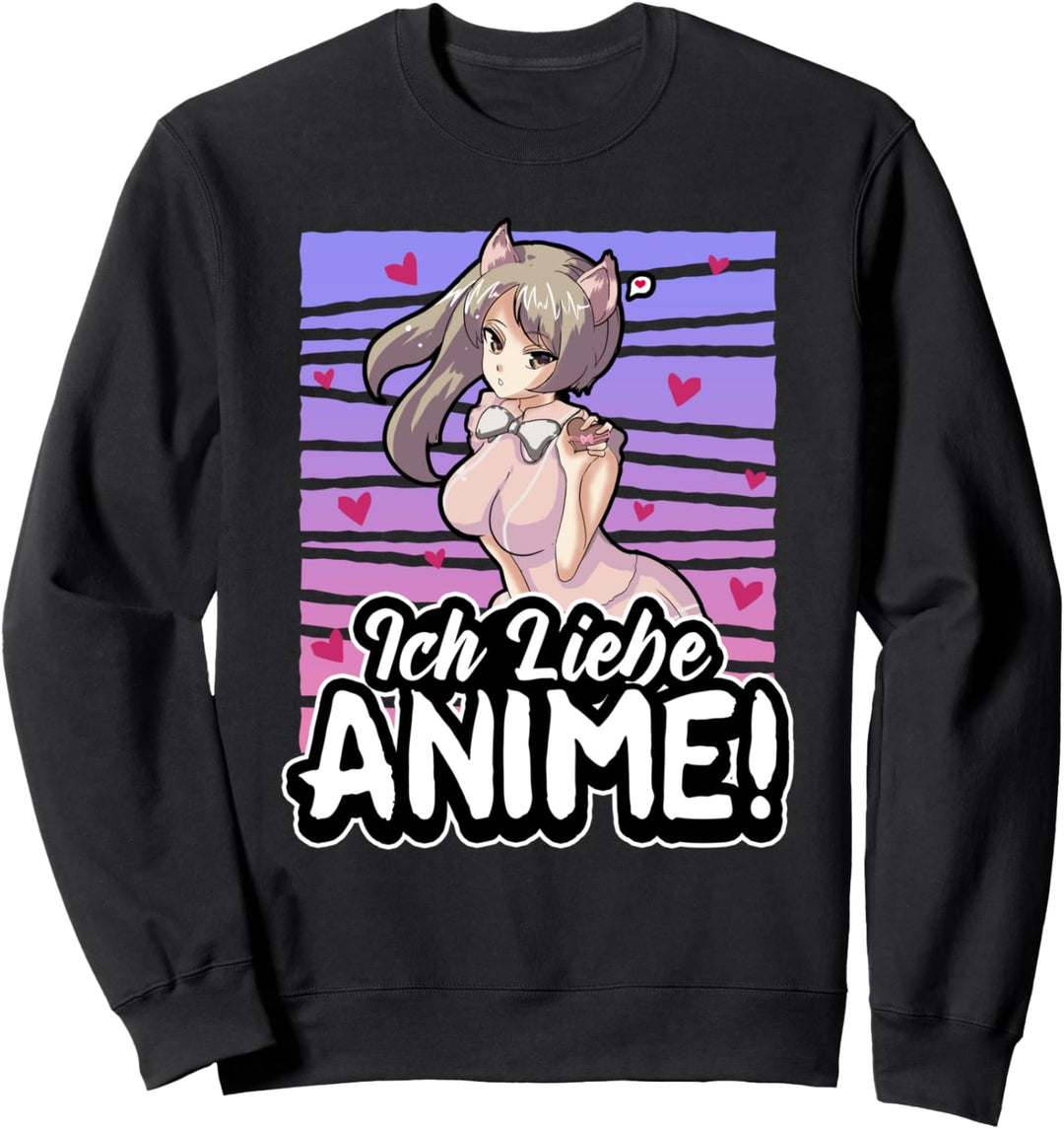 Ich liebe Anime Weeb Merch Figur Cosplay Manga Lustig Sweatshirt