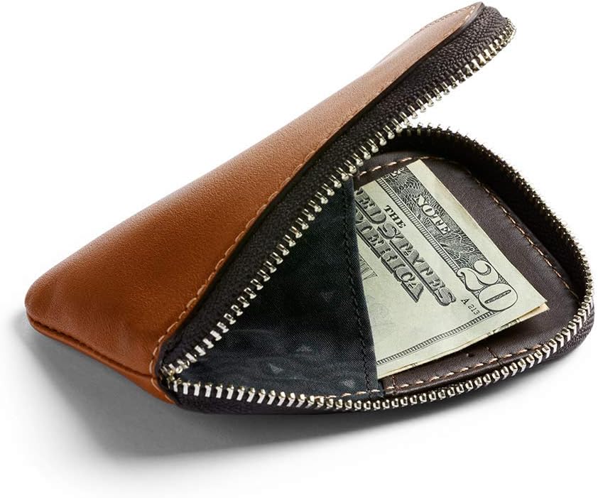 Bellroy Leather Card Pocket Wallet, schlanke Geldbörse mit Reissverschluss (Max. 15 Karten, Fach für